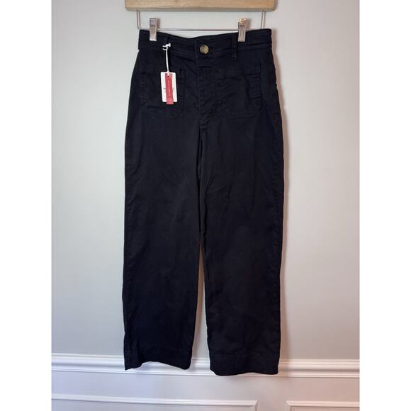 Marine Layer Bridget Wide Leg Crop Pants High Rise Sz 4 Black $128 NWT - Picture 7 of 16